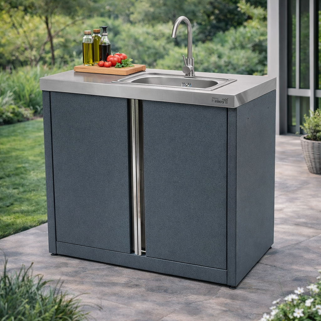 Модуль уличной кухни SMART-900 Шкаф с мойкой Helios