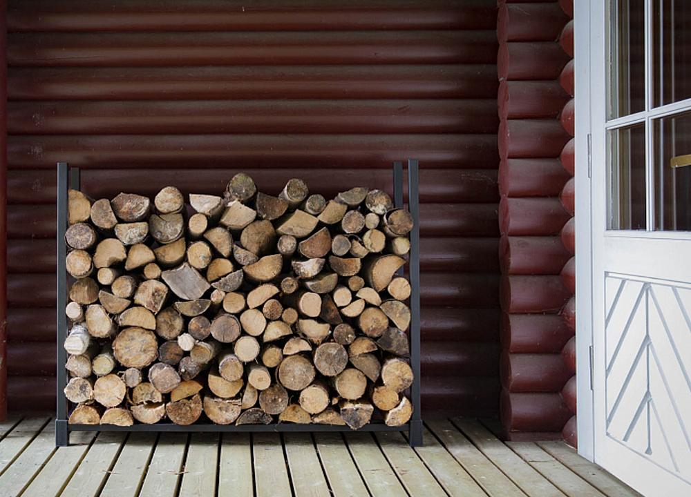 Дровница металлическая с чехлом