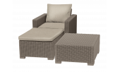 MOOREA (table + chair + stool) with cushion, комплект мебели (капучино)