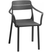 CASSIA ARMCHAIR, кресло пластиковое с подлокотниками (antracite/антрацит)