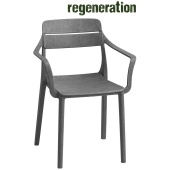 CASSIA ARMCHAIR, кресло пластиковое с подлокотниками (basalto/базальт)