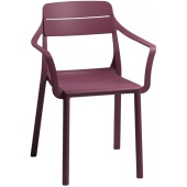 CASSIA ARMCHAIR, кресло пластиковое с подлокотниками (borgogna/бургунди)