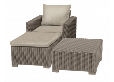 MOOREA (table + chair + stool) with cushion, комплект мебели (капучино)