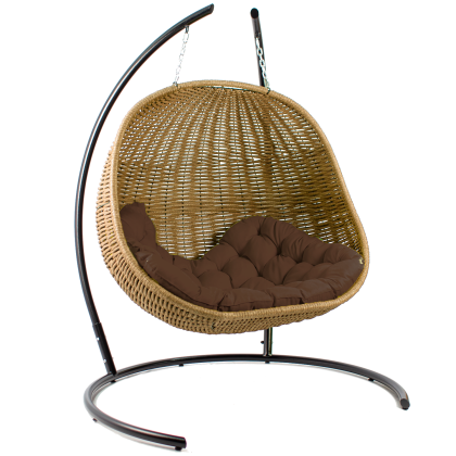 Двойное кресло-кокон подвесное DeckWOOD (песочный)