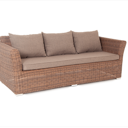 КАПУЧИНО, плетеный диван трехместный (коричневый)