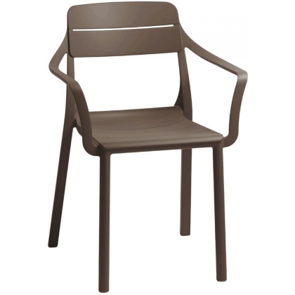 CASSIA ARMCHAIR, кресло пластиковое с подлокотниками (tabacco/табак)