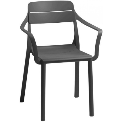 CASSIA ARMCHAIR, кресло пластиковое с подлокотниками (antracite/антрацит)