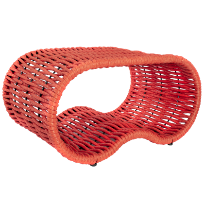 Стол-пуф DeckWOOD из полимерной лозы (красный)