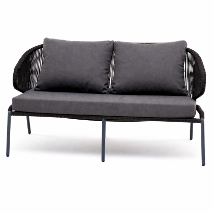 МИЛАН, диван двухместный плетеный из роупа (темно-серый)