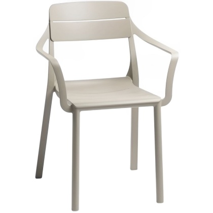 CASSIA ARMCHAIR, кресло пластиковое с подлокотниками (corda/бежевый)