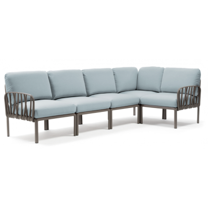 KOMODO 5, диван угловой (tortora/тортора, подушка лед Sunbrella)