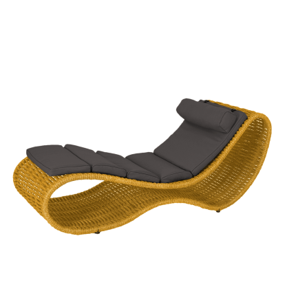 Шезлонг напольный DeckWOOD Wave pool (желтый)