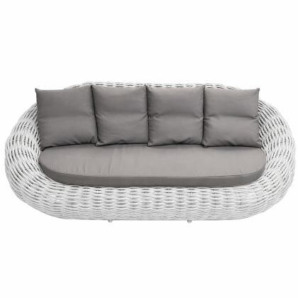 Диван плетеный DeckWOOD Гнездо (белый)