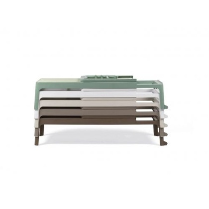 PLANO, шезлонг-лежак пластиковый с текстиленом (bianco/белый)