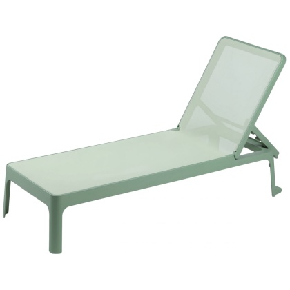 PLANO, шезлонг-лежак пластиковый с текстиленом (menta/мятный)
