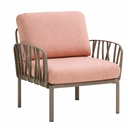 KOMODO POLTRONA, лаунж-кресло (tortota/тортора, подушка текстиль розовый)