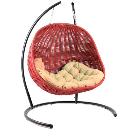 Двойное кресло-кокон подвесное DeckWOOD (красный)