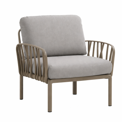 KOMODO POLTRONA, лаунж-кресло (totrota/тортора, подушка текстиль серый)