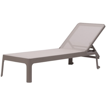 PLANO, шезлонг-лежак пластиковый с текстиленом (tortora/тортора)