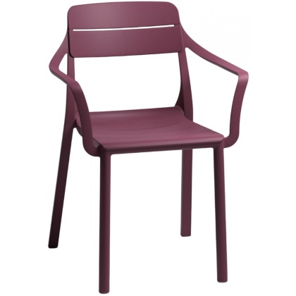 CASSIA ARMCHAIR, кресло пластиковое с подлокотниками (borgogna/бургунди)