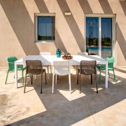 RIO ALU 210 EXTENSIBILE, стол металлический раздвижной 210 - 280 см (bianco/белый)