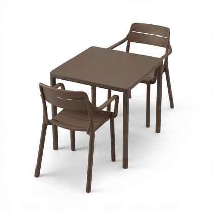 CASSIA ARMCHAIR, кресло пластиковое с подлокотниками (tabacco/табак)