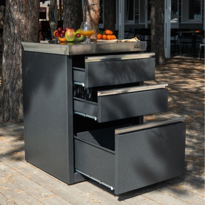 Модуль уличной кухни SMART-600 Стол с тремя ящиками Helios