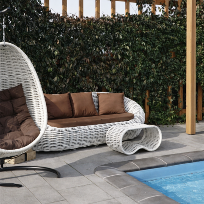 Диван плетеный DeckWOOD Гнездо (белый)