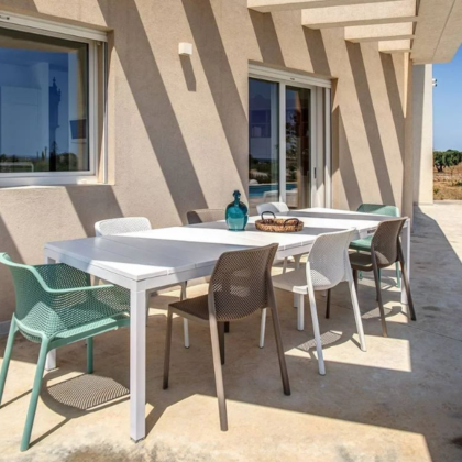 RIO ALU 210 EXTENSIBILE, стол металлический раздвижной 210 - 280 см (bianco/белый)