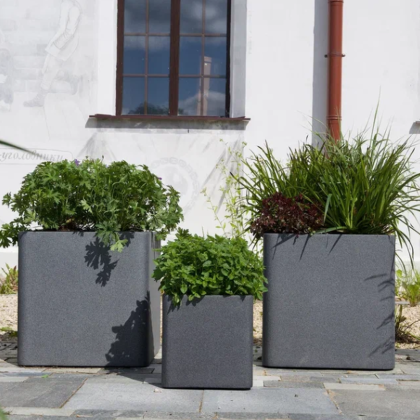 Кашпо CONCRETIKA КВАДРО 40x40x40 (БАЗАЛЬТ)