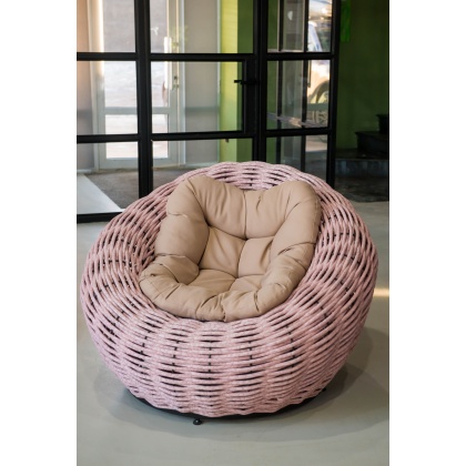 Кресло-гнездо плетеное DeckWOOD Nest (светло-розовый)
