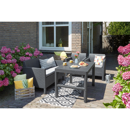 LYON TABLE RATTAN, раскладной стол (графит)