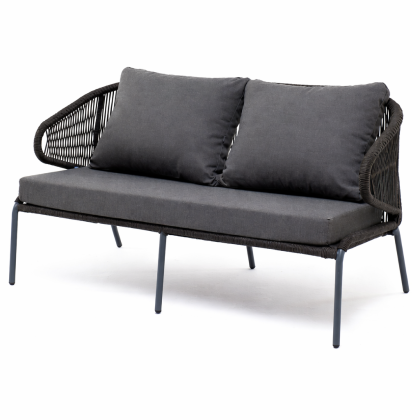 МИЛАН, диван двухместный плетеный из роупа (темно-серый)