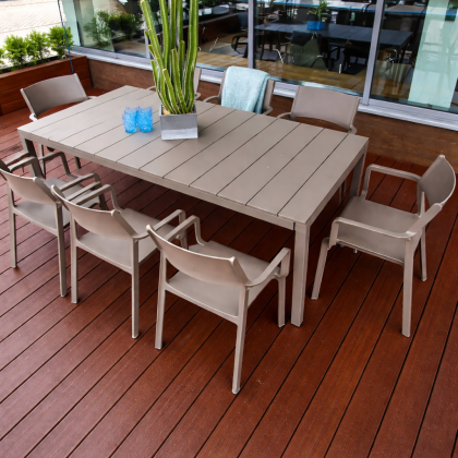 RIO ALU 210 EXTENSIBILE, стол металлический раздвижной 210 - 280 см (tortora/тортора)