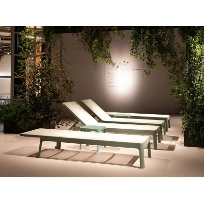 PLANO, шезлонг-лежак пластиковый с текстиленом (menta/мятный)