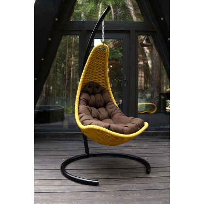 Кресло-гамак подвесное плетеный DeckWOOD (желтый)