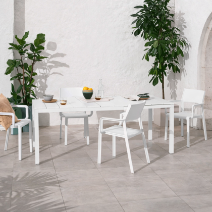 RIO ALU 140 EXTENSIBILE, стол металлический раздвижной 140 - 210 см (bianco/белый)