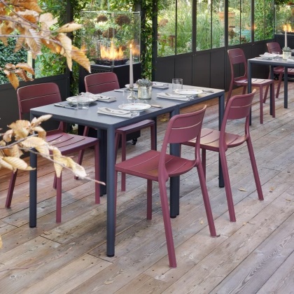 CASSIA BISTROT, стул обеденный пластиковый (borgogna/бургунди)