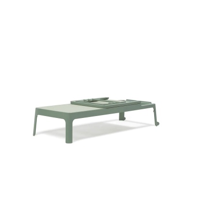 PLANO, шезлонг-лежак пластиковый с текстиленом (menta/мятный)