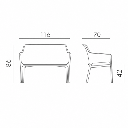 NET BENCH, скамья пластиковая (antracite/антрацит)