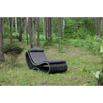 Шезлонг напольный DeckWOOD Wave pool (черный)