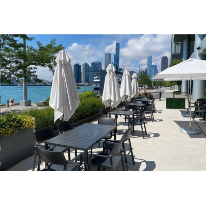 Cube, стол пластиковый обеденный 120x70 см (antracite/антрацит)