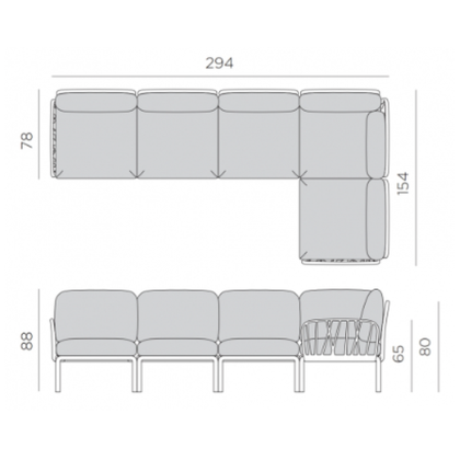 KOMODO 5, диван угловой (tortota/тортора, подушка текстиль розовый)