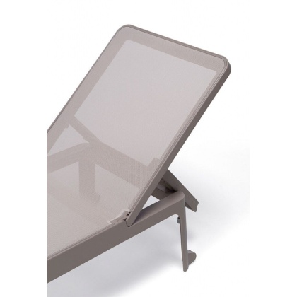 PLANO, шезлонг-лежак пластиковый с текстиленом (tortora/тортора)