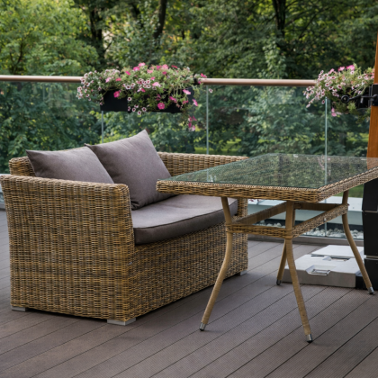 КАПУЧИНО, плетеный диван двухместный (соломенный)