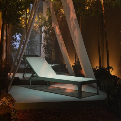 PLANO, шезлонг-лежак пластиковый с текстиленом (menta/мятный)