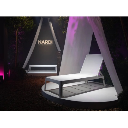 PLANO, шезлонг-лежак пластиковый с текстиленом (bianco/белый)