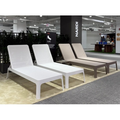 PLANO, шезлонг-лежак пластиковый с текстиленом (tortora/тортора)