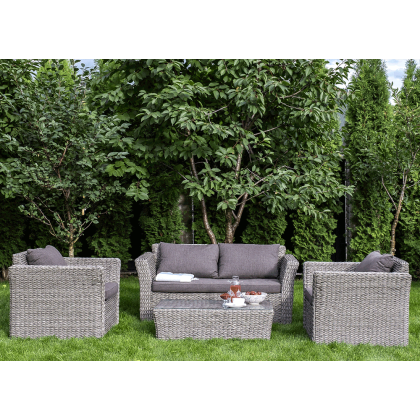 КАПУЧИНО, плетеный журнальный столик (графит (гиацинт))