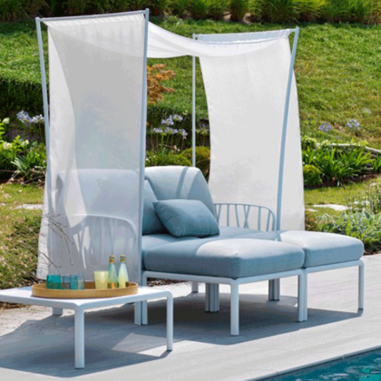 KOMODO 5, диван угловой (bianco/белый, подушка лед Sunbrella)